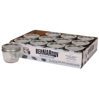Bernardin Regular Mouth Decorative Glass Mason Jars with Snap Lids, 125 mL, 12 Count Composite_or_Mixed