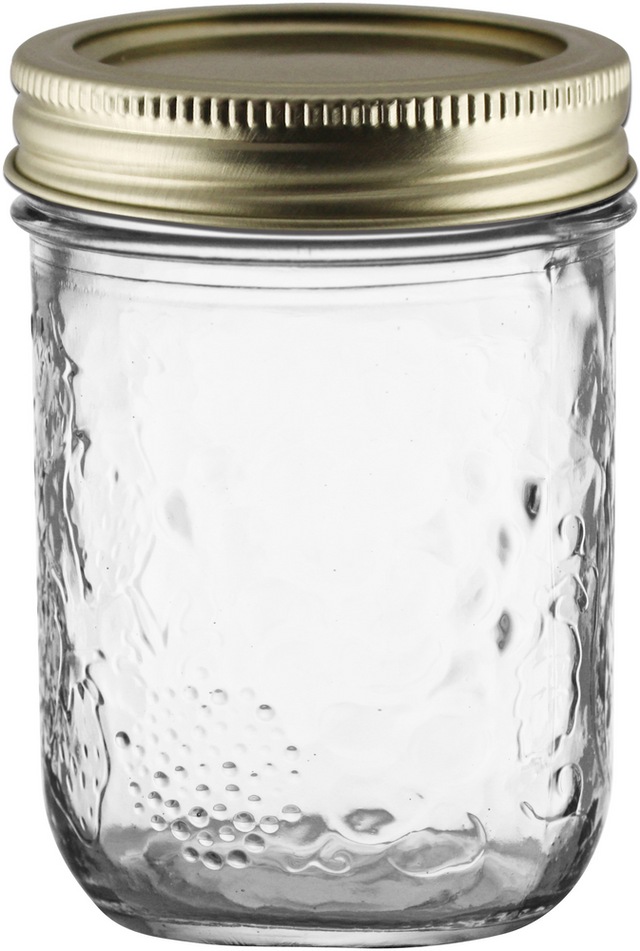Golden Harvest Regular Mouth Glass Mason Jars with Snap Lids, 250 ml