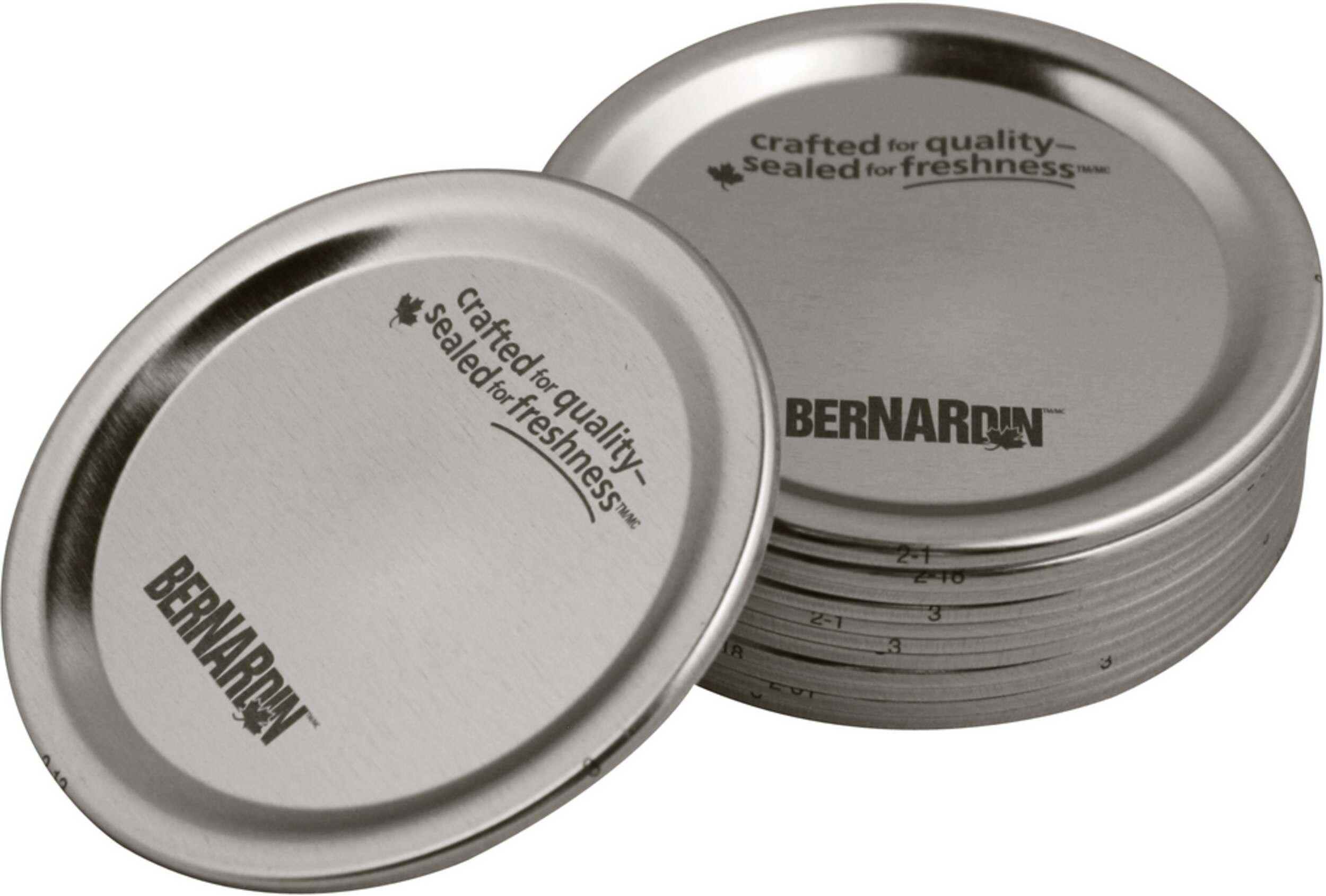 Bernardin Regular Mouth Replacement Snap Lids for Mason Jars, 12 Count