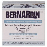 Couvercles à pression de rechange pour bocaux Mason à ouverture standard Bernardin, paq. 12 Front_Elevated