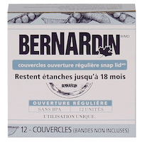 Couvercles à pression de rechange pour bocaux Mason à ouverture standard Bernardin, paq. 12 Front_Elevated
