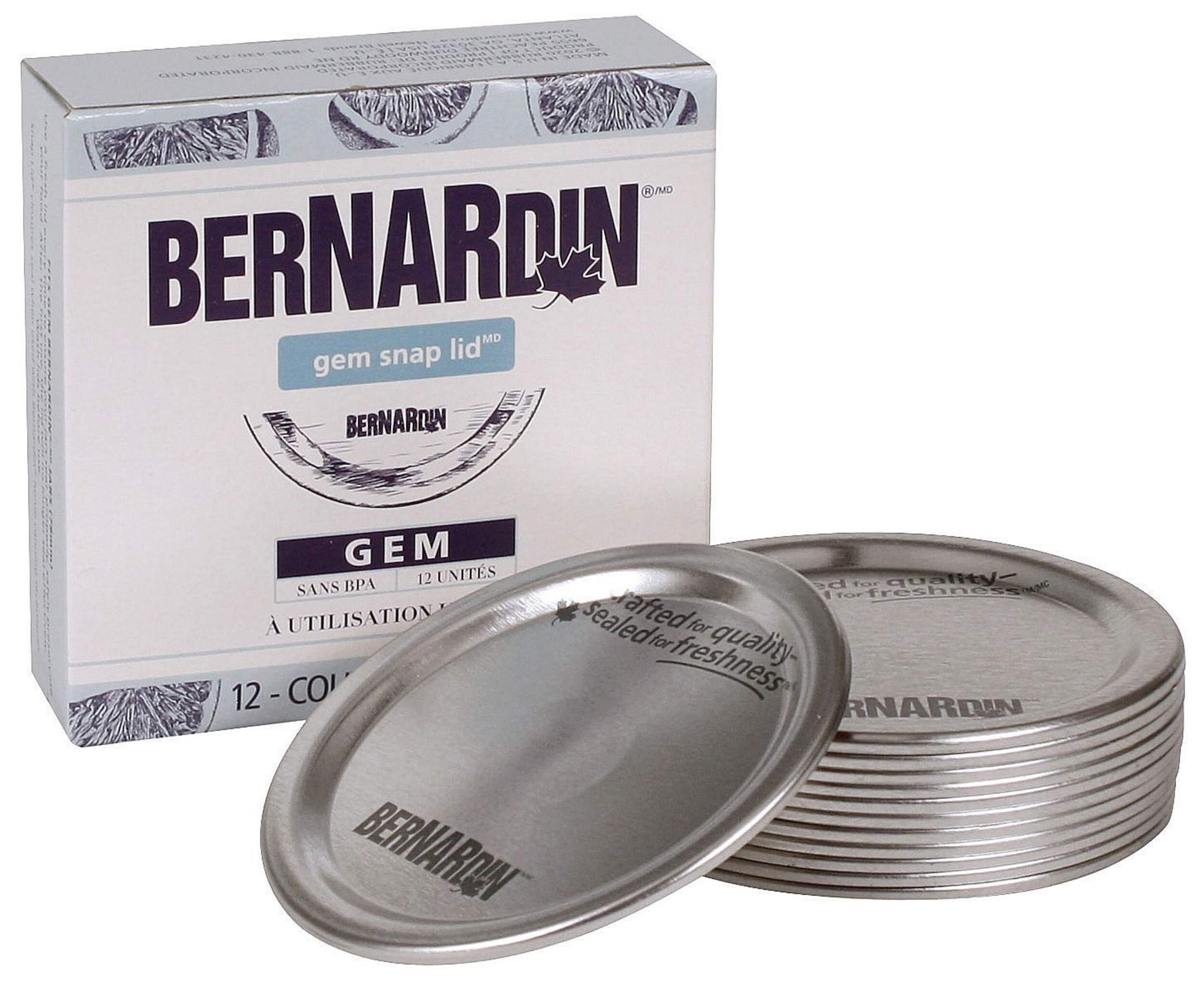 Bernardin 12pk GEM Replacement Snap Lids for Mason Jars Composite_or_Mixed