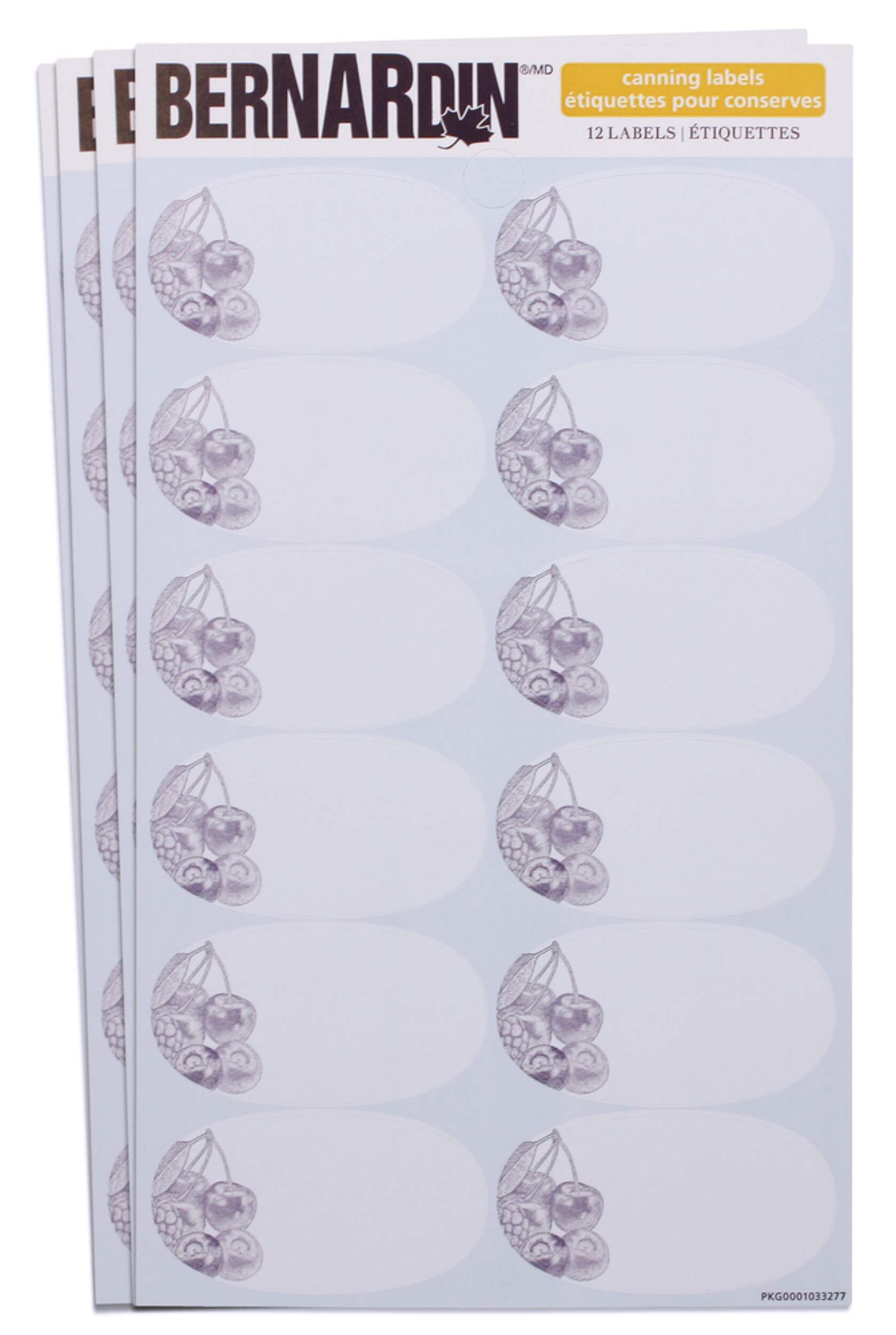Bernardin Canning Labels, White, 12 Count Front_Flat