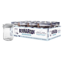 Bocaux Mason en verre à ouverture standard Bernardin avec couvercles à pression, 250 mL, paq. 12 Composite_or_Mixed