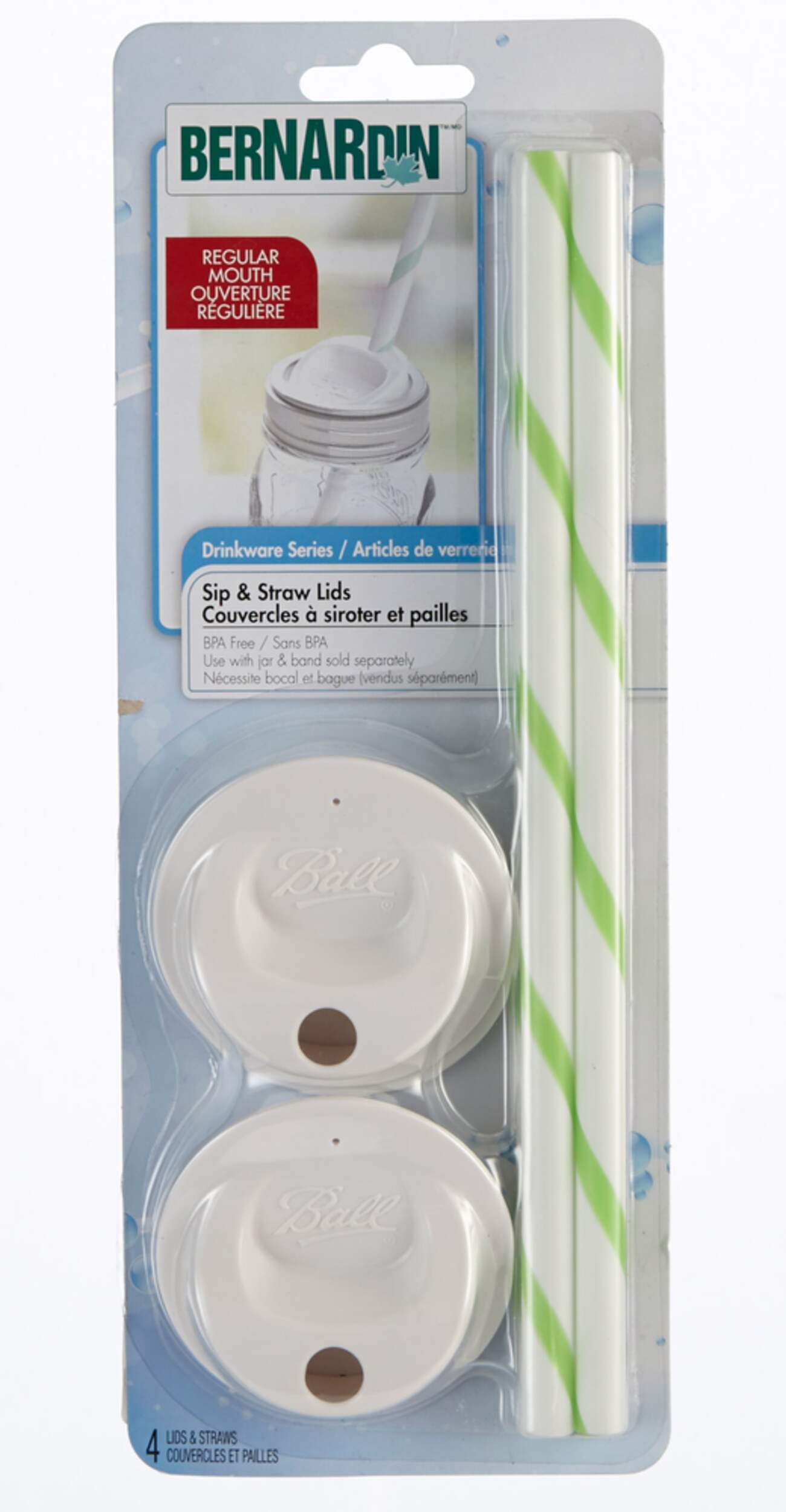 Bernardin Sip and Straw Lids, 4-pk Front_Flat