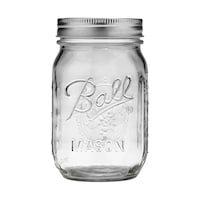 Ball Regular Mouth Pint Glass Mason Jar, 16-oz/473-mL, 8-pk Front_Flat