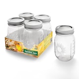 Ball Regular Mouth Sunshine Glass Mason Jar, 16-oz/473-mL, 4-pk Composite_or_Mixed