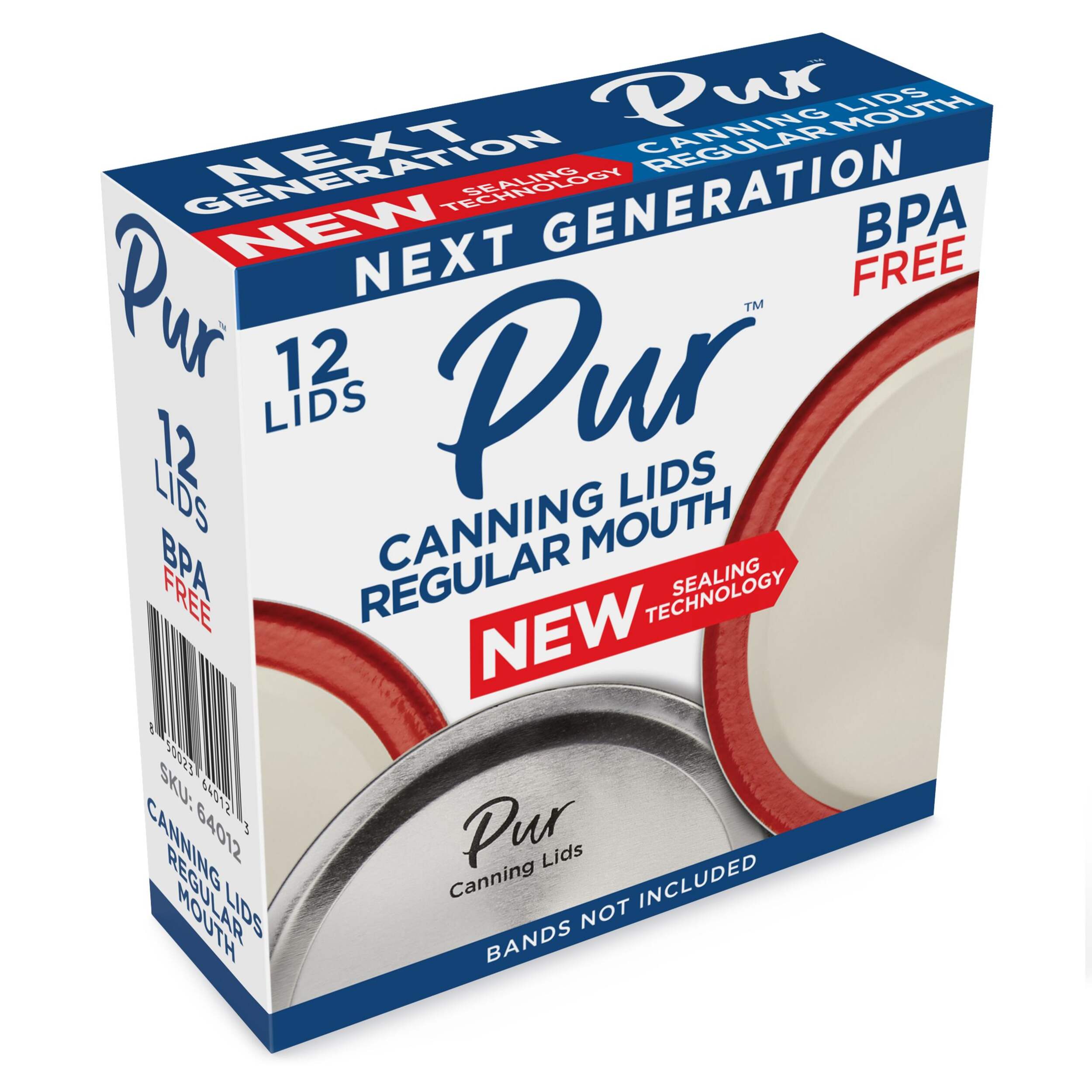 Pur Mason Regular Mouth Canning Lid with No Band, 12-pk Front_Three_Fourths_Angled_Right