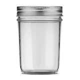 Pur Mason Smooth Design Regular Mouth Glass Jar with Lid & Band, 8-oz, 12-pk Front_Flat