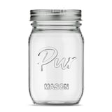Pur Mason Regular Mouth Glass Jar with Lid & Band, 16-oz/473-mL, 12-pk Front_Flat