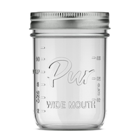 Pur Mason Wide Mouth Canning Glass Jar with Lid & Band, 16-oz/473-mL, 12-pk Front_Flat