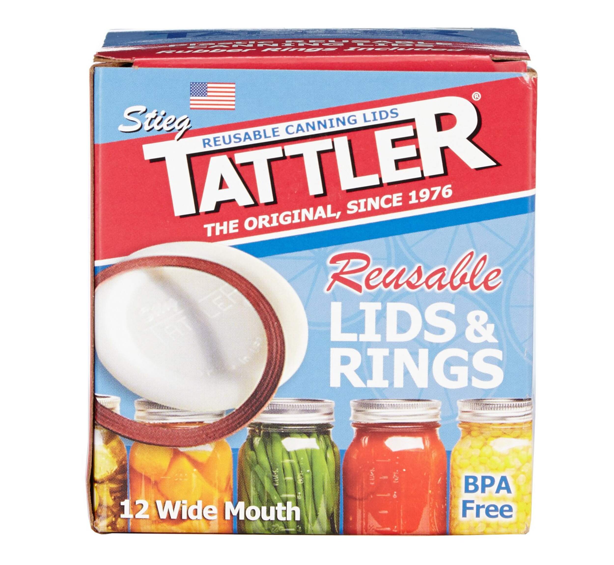 Tattler Reusable Wide Canning Lids & Rings, 12-pk Front_Elevated