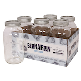 Bernardin Wide Mouth Glass Mason Jars with Snap Lids, 1.9 L, 6 Count Composite_or_Mixed