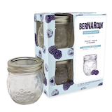 Bernardin Regular Mouth Jam Jars with Snap Lids and Bands, 236 mL, 4 Count Front_Angled_Right