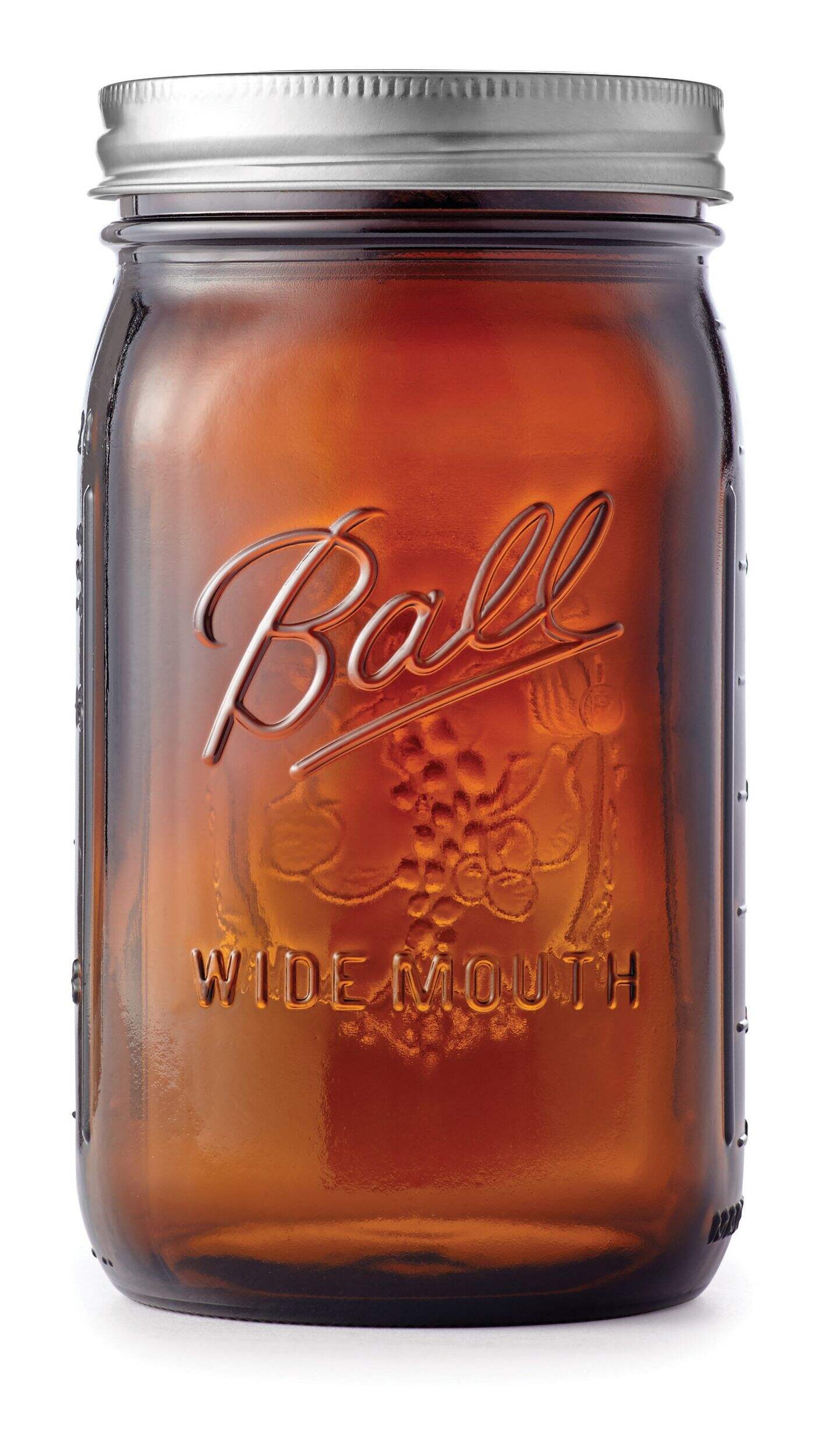 Ball 4 x 947mL Wide Mouth Amber Glass Mason Jars with Snap Lids