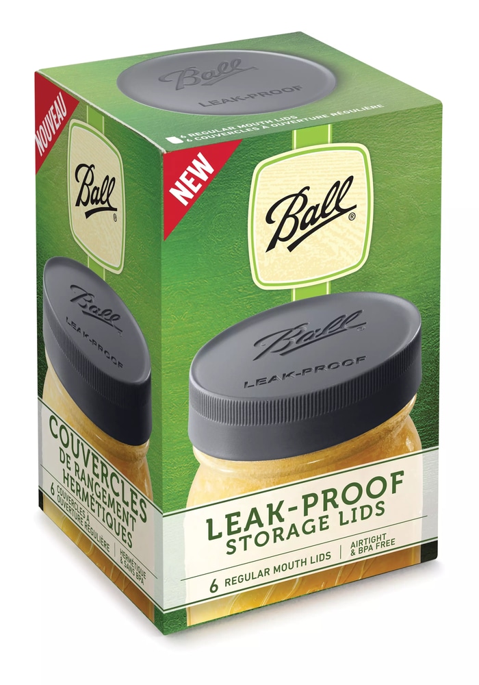 Ball Regular Mouth Plastic Leakproof Storage Lids for Mason Jars, 6