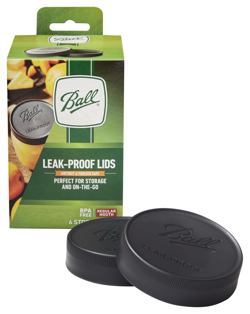 Ball Regular Mouth Plastic Leakproof Storage Lids for Mason Jars, 6
