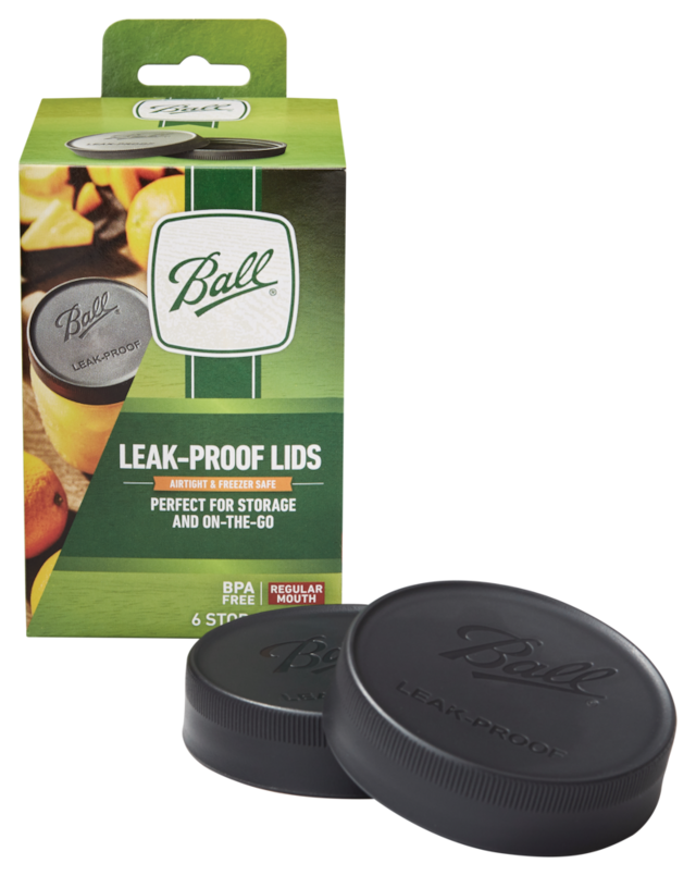 Ball 6pk Regular Mouth Plastic Leakproof Storage Lids for Mason Jars