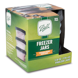 Ball Stackable Freezer Jars, Plastic Snap-On Lid, BPA-Free, 236 ml, 3 Count Front_Angled_Right