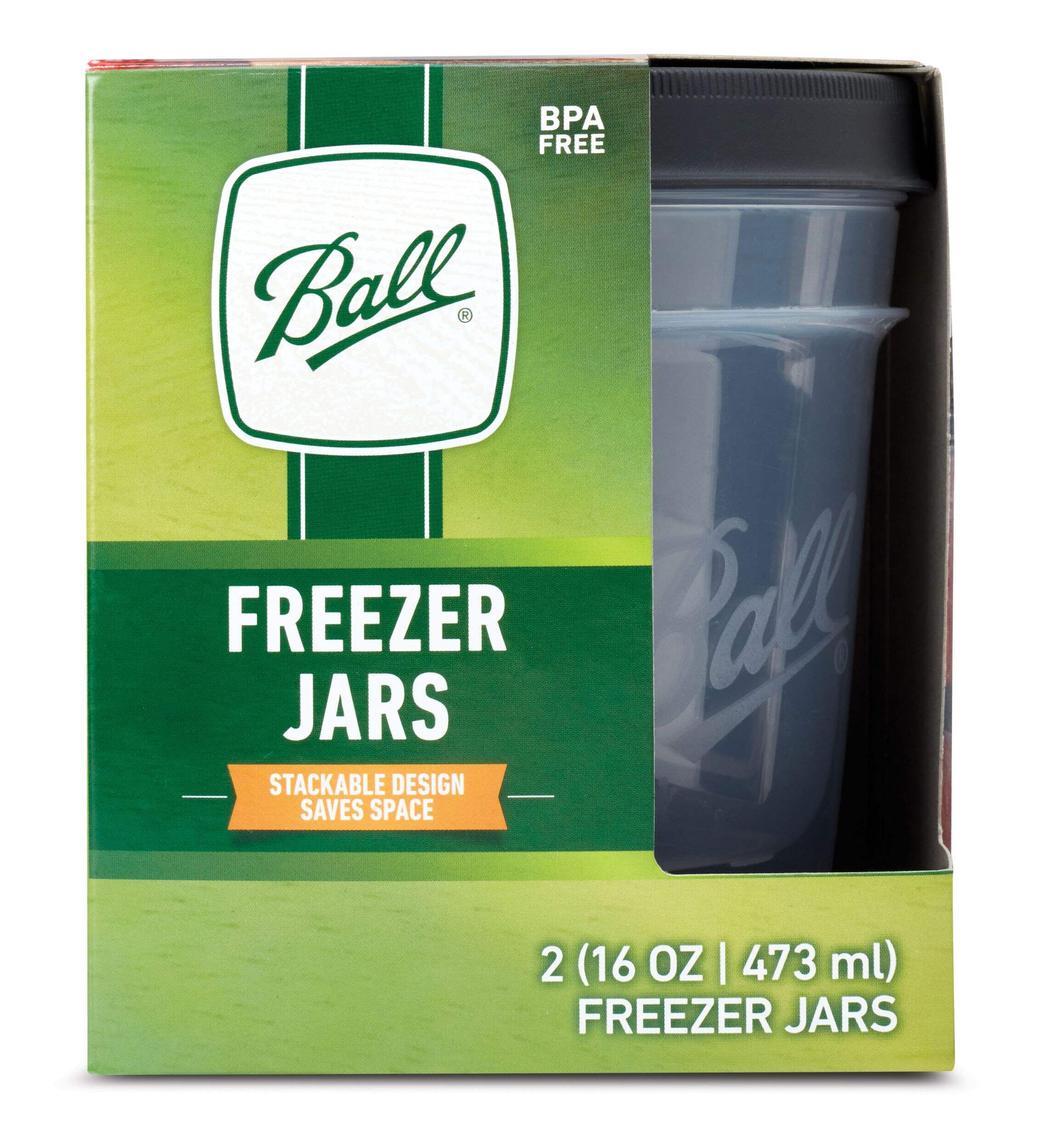 Ball Stackable Freezer Jars Plastic Snap On Lid Bpa Free 473 Ml 2 Count Canadian Tire