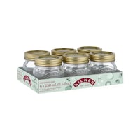 Kilner Regular Mouth Glass Mason Jars with Sealing Lids, 250 mL, 6 Count Front_Three_Fourths_Angled_Right