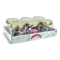 Pots Mason Kilner de 250 ml en verre réguliers avec couvercles de scellage, paq. de 6 Front_Three_Fourths_Angled_Right