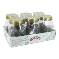 Bocaux Mason à ouverture normale Kilner, 6 x 500 mL, en verre, avec couvercles hermétiques Front_Angled_Right