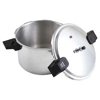 IMUSA Heavy Duty Aluminum Pressure Cooker pot with Safety Locking Lid, 15-L Front_Elevated