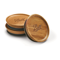 Ball Regular Mouth Wood Airtight Storage Lids for Mason Jars, 3-pk Composite_or_Mixed