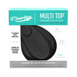 Couvercles de rangement multiples rabattables en plastique à ouverture ordinaire Masontops pour bocaux Mason, noir Front_Elevated