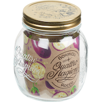 Quattro Stagioni 700mL Wide Mouth Glass Mason Jar with Sealing Lid Front_Three_Fourths_Angled_Left