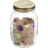 Quattro Stagioni 1L Wide Mouth Glass Mason Jar with Sealing Lid Front_Three_Fourths_Angled_Right