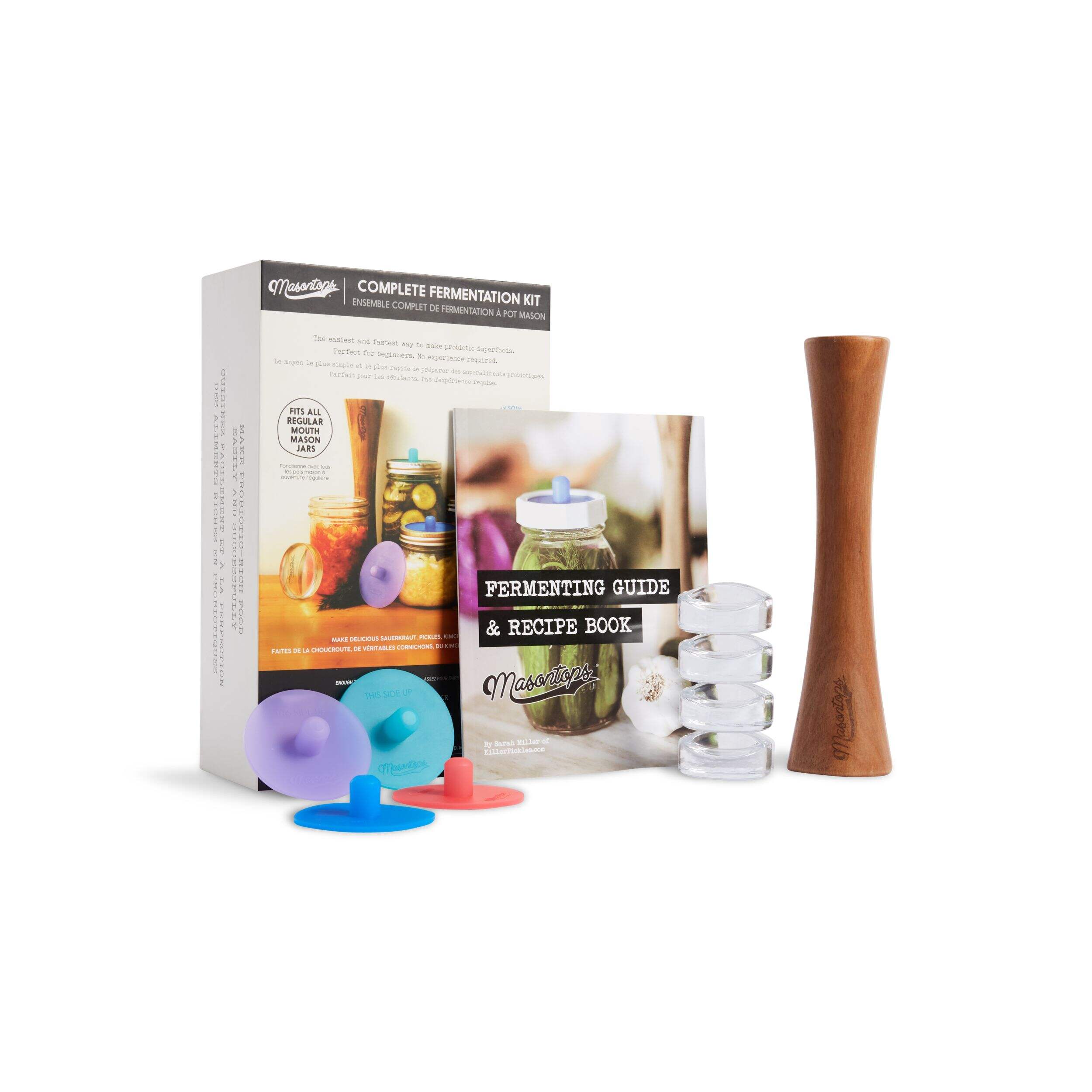 Masontop Regular Mouth Fermentation Kit, 9-pc Front_Angled_Right