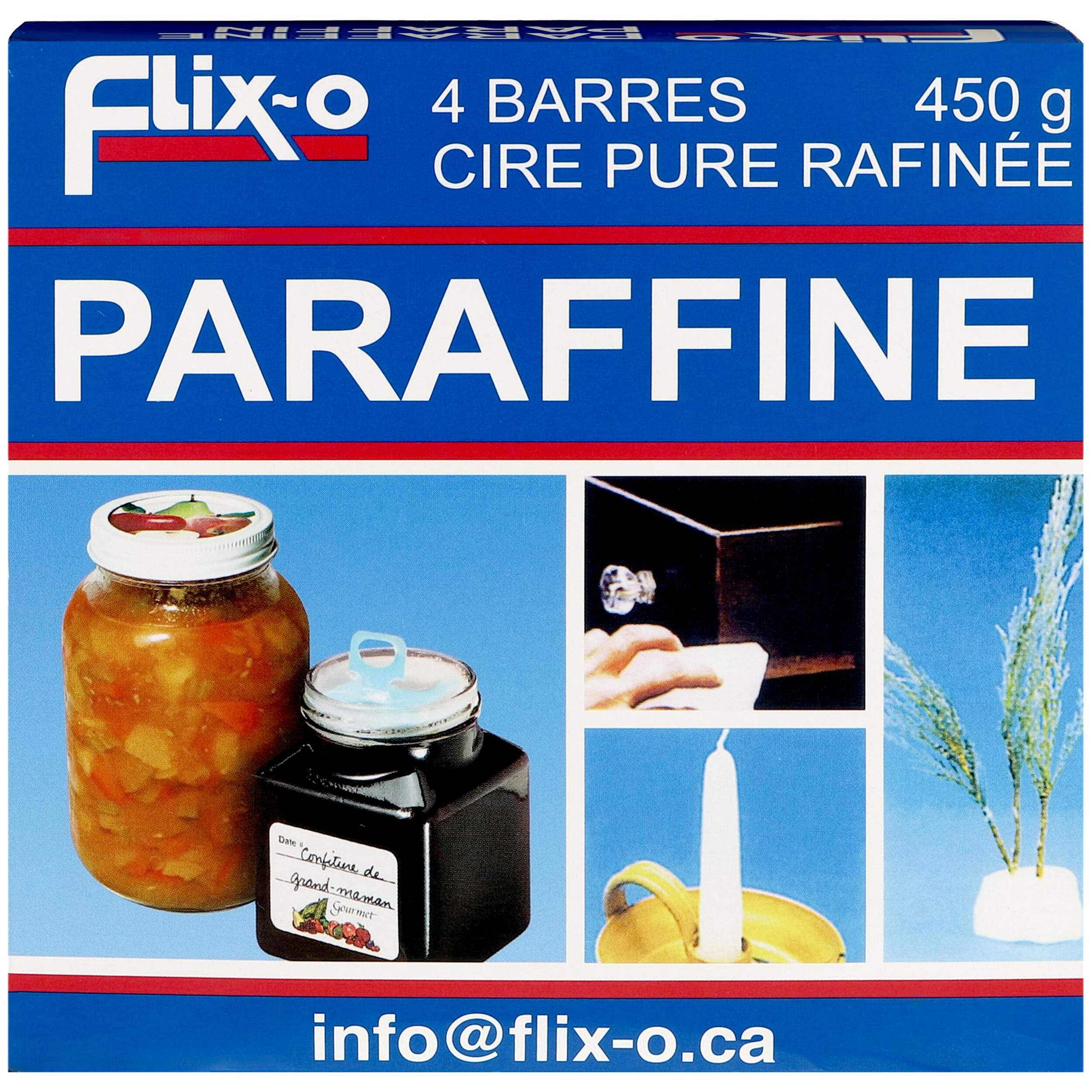 Cire de paraffine Flix-O, approuvée par la FDA, 4 barres, 450 g Front_Elevated