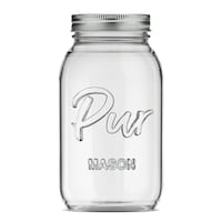 Pur Mason Regular Mouth Canning Glass Jar with Lid & Band, 32-oz/946-mL, 12-pk Front_Flat