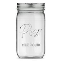 Pur Mason Wide Mouth Canning Glass Jar with Lid & Band, 32-oz/946-mL, 12-pk Front_Flat