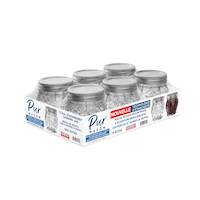 Pur Mason Strawberry Jam Jar, Clear Glass, 13.5-oz/399-mL, 6-pk, Food Preservation Jars Front_Three_Fourths_Angled_Right