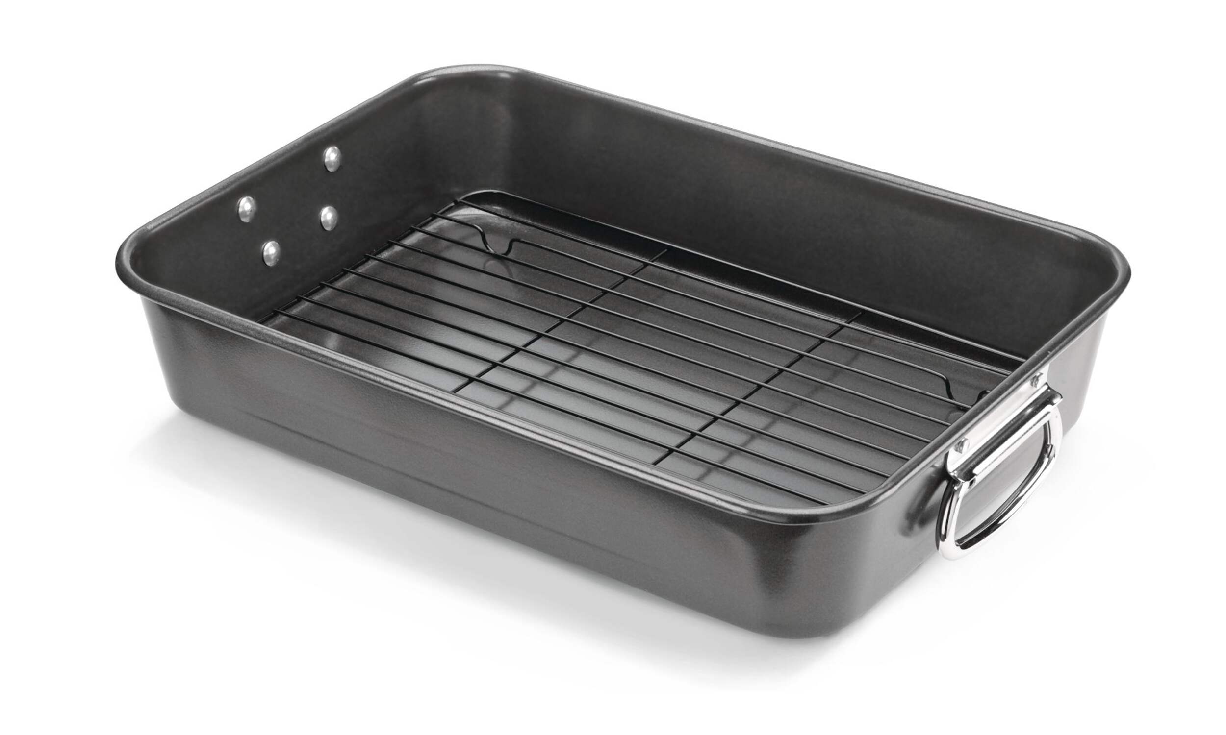 Rôtissoire polyvalente Master Chef avec grille, allant au lave-vaisselle, 9 à 12 lb, 25,4 x 38 cm Front_Three_Fourths_Angled_Left