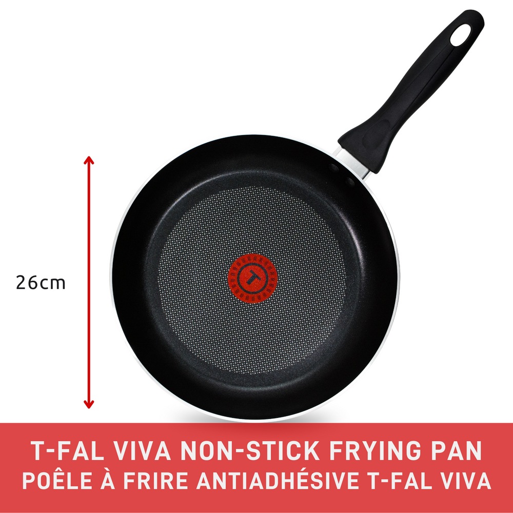 Tfal Viva Aluminum Frying Pan Nonstick, Dishwasher & Oven Safe, Black
