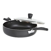 T-fal Viva Jumbo Cooker, Non-Stick, Dishwasher & Oven Safe, Black, 5qt Back_Angled_Left