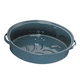 Enamel-on-Steel Oval Roaster, Dishwasher Safe, 38.7 x 28cm Overhead_Plunge