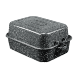 Enamel-on-Steel Rectangular Roaster, Dishwasher Safe, 43.8 x 31cm Front_Angled_Left