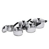 Lagostina Ticino Stainless Steel Cookware Set & Oven Safe, 10-pc Front_Angled_Right