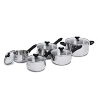 Lagostina Ticino Stainless Steel Cookware Set & Oven Safe, 10-pc Front_Angled_Right