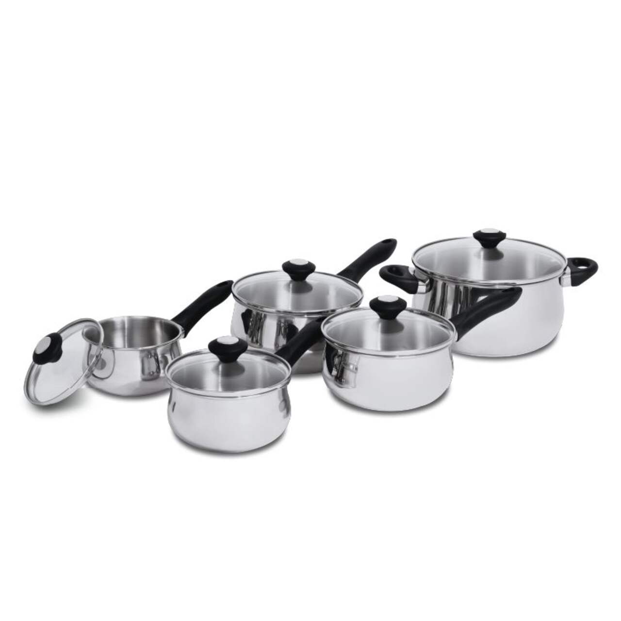 Lagostina Ticino Stainless Steel Cookware Set & Oven Safe, 10-pc