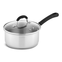 MASTER Chef 18/10 Stainless Steel Saucepan, Dishwasher Safe, 2-qt Front_Three_Fourths_Angled_Left