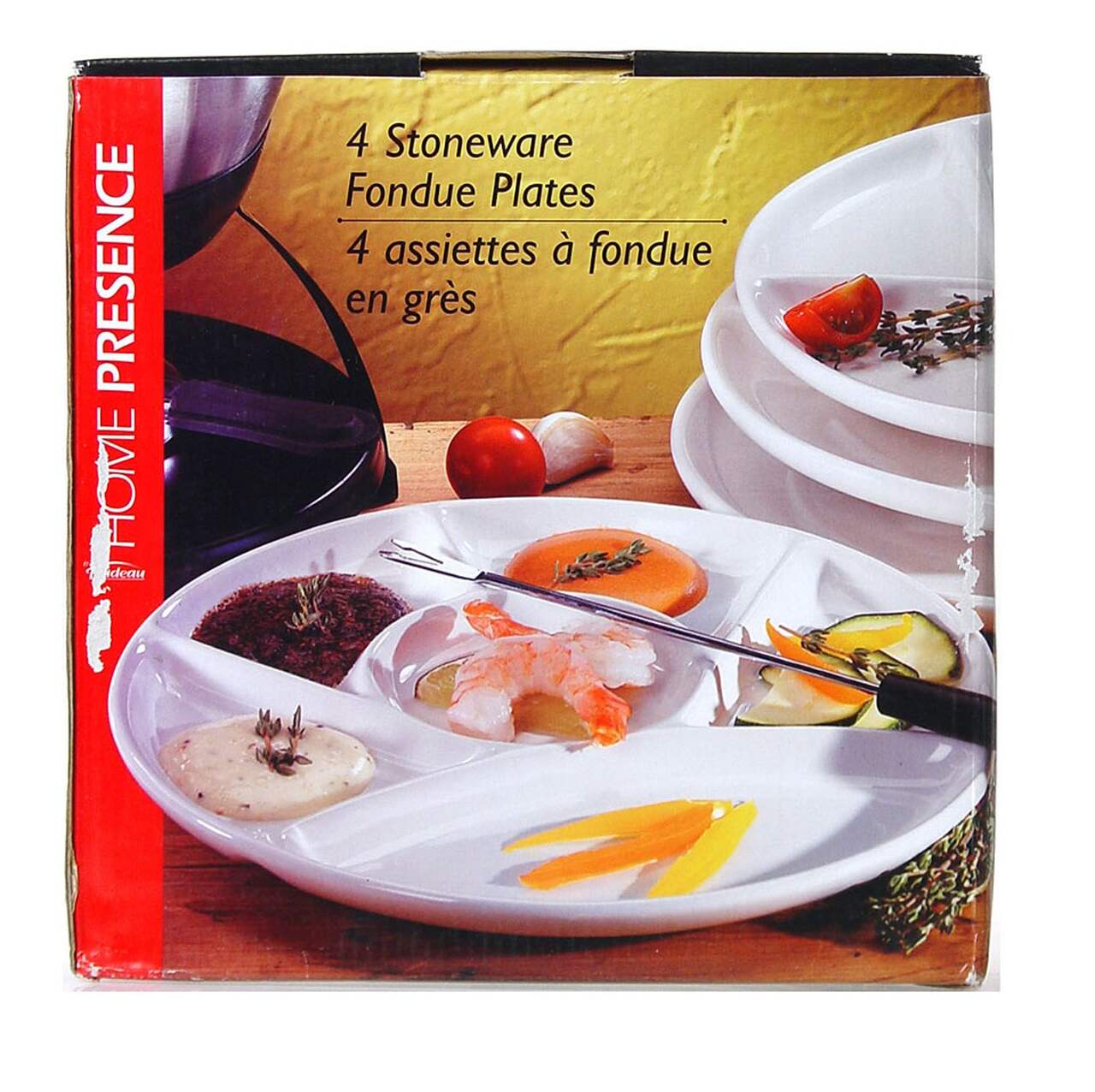 Home Presence Fondue Plate Set, 4-pc