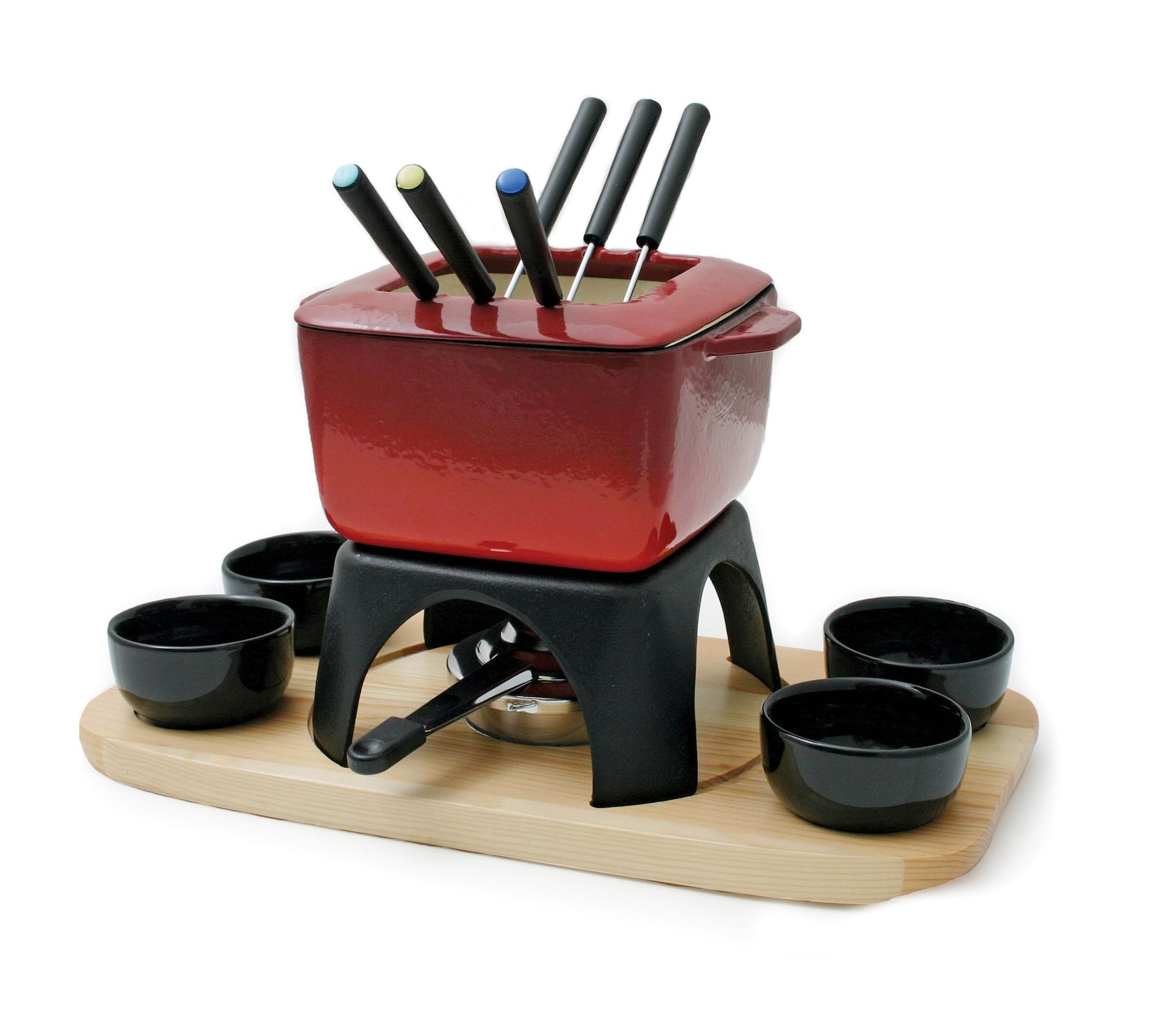 Swissmar Mont Blanc Cast Iron Fondue Set, Red, 15pc Canadian Tire
