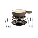 Service à fondue Swissmar Lugano en fonte, noir mat, 9 pces Front_Elevated