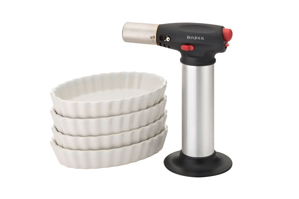 BonJour Chef's Crème Brûlée Torch with Oval Ramekins Canadian Tire